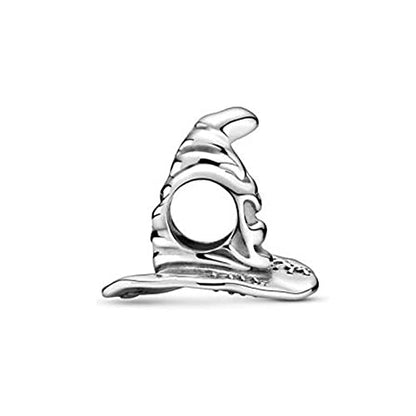LIGHTDOG 925 Sterling Silve Charms fits Pandora Bracelets Necklace,5A Zircon Dangle Pendant Bead,Mother's Day Gift Jewelry Beads for Women - style: Magic Hat Charm