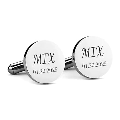 Custom Men’s Cufflinks - Personalized Cuff Links Initials/Names/Dates - 18K Gold Plated 304 Stainless Steel - Ideal Father’s Day & Christmas Gift for Men - style: Date Cufflinks