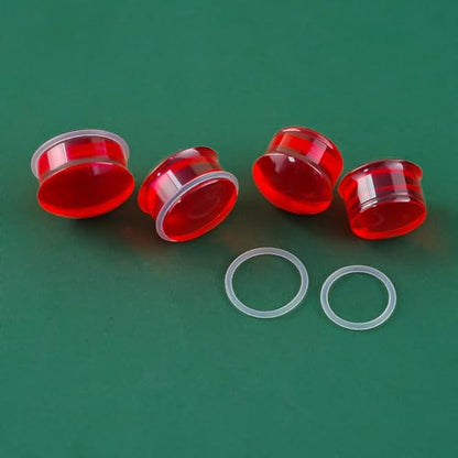 Precise Dimensions Set Color Acrylic O-Ring Ear Plugs Tunnels Gauges Stretcher Piercings Kit - color: Red, size: 19-22mm