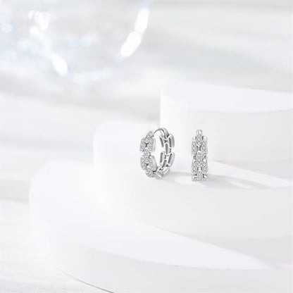 925 Sterling Silver Huggie Hoop Earrings for Women with 5A Cubic Zirconia Jewelry Birthday Gift - style: Bright