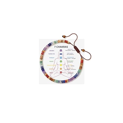 JoycuFF Inspirational Gifts for Women Get Well Soon Thinking of you Gift for Women Healing Natural Stone Bracelets - style: 7 Chakras