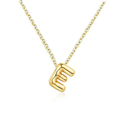 Gold Initial Necklace for Teen Girls Women Letter necklaces Jewelry Gifts | Gifts for Girls Women, Teen Girl Gifts Trendy Stuff, Bubble Letter Pendant Necklace - style: E