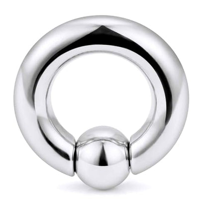 12G 10G 8G 6G 4G 2G 0G 00G Large Septum Rings Gauges Earrings Hoops 316L Surgical Steel Spring Action Captive Bead PA Ring CBR Septum Nose Rings Piercing Jewelry for Women Men - color: Silver, size: 4G=5mm Inner Dia: 9/16" (14mm)