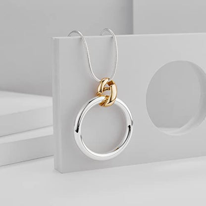 CLASSYZINT Long Silver Necklace For Women, Rope Chain Snake Chain With Pendant Necklace | Sweater Necklace | Teacher Gifts | Silver Pendants Necklace - color: Silver