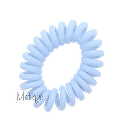 Small Coil Hair Ties For Girls - Set of 6 Baby Blue - color: Baby Blue