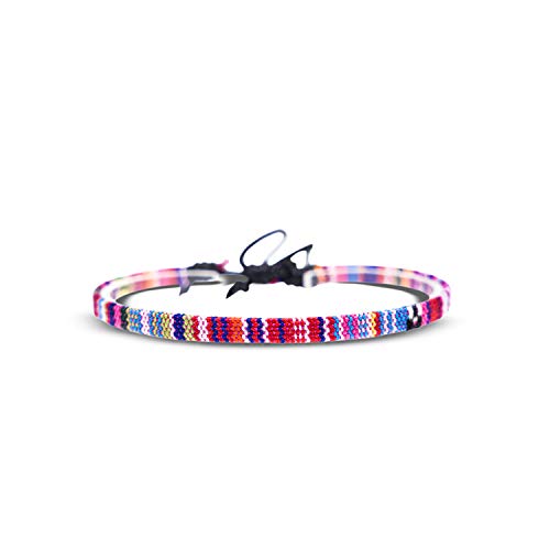 Made by Nami Surfer Anklet for Men and Women Waterproof and Adjustable Surfer Ankle Bracelet String Ankle Bracelet Beach Accessory for Ethnic Hippie Style - color: Pink