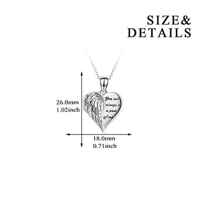YFN Locket Necklace 925 Sterling Silver Heart Locket Necklace that Holds Pictures for Women Jewelry Gifts - style: Heart guardian angel
