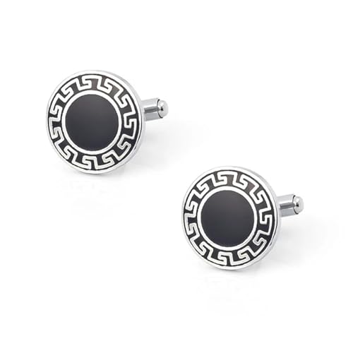 Mens Cufflinks and Studs Set 8-Piece Men's Tuxedo Cufflink and Stud Set, Formal Shirt Accessories - color: Black
