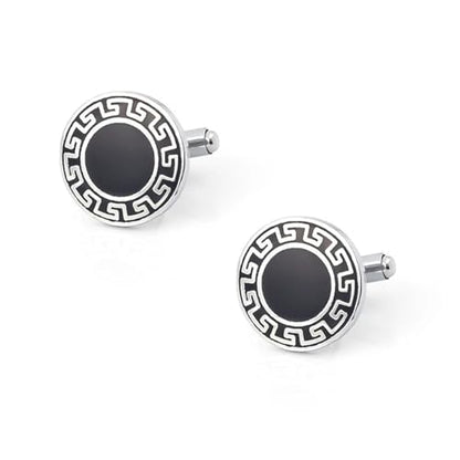 Mens Cufflinks and Studs Set 8-Piece Men's Tuxedo Cufflink and Stud Set, Formal Shirt Accessories - color: Black