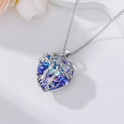 925 Sterling Silver Necklace Gifts for Women Crystal/Opal Jewelry Pendant Christmas Birthday Gift - style: Sister-B