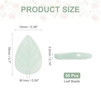PATIKIL Leaf Beads, 50Pcs Crystal Translucent Czech Glass Beads for DIY Jewelry Making Bracelets Necklace, Light Jade Green - color: Light Jade Green