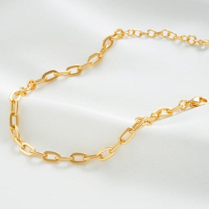 WEARON Gold Bracelet for Women 14K Gold Plated Snake Herringbone Figaro Cuban Bead Paperclip Cable Box Chain Simple Jewelry - style: Paperclip Chain