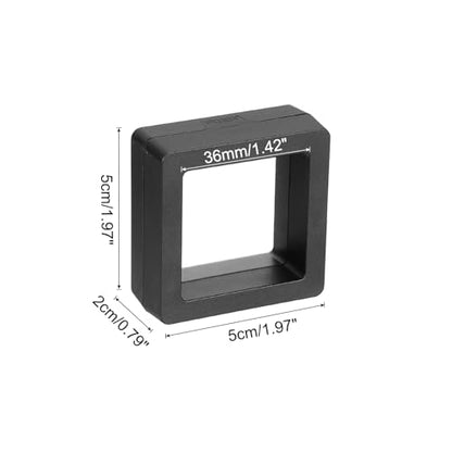 MECCANIXITY Floating Frame Display Holder Stand 3D Jewelry Display Box 1.97 x 1.97 x 0.79 Inch Black for Ring Necklace Bracelet Earring Pack of 2 - color: Black, size: 1.97 x 1.97 x 0.79 inch