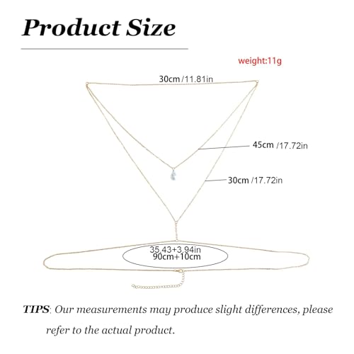 Body Chain Jewelry for Women Rhinestone Back Chain Necklace for Backless Dress Backdrop Chain Necklaces for Women - color: Stacking