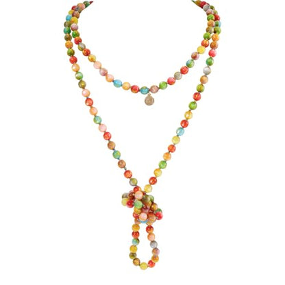 Firstmeet Fashion Beads Rope Knot Long Beaded Necklace Versatile 60" Strand Costume Jewelry for Women - color: Colorful