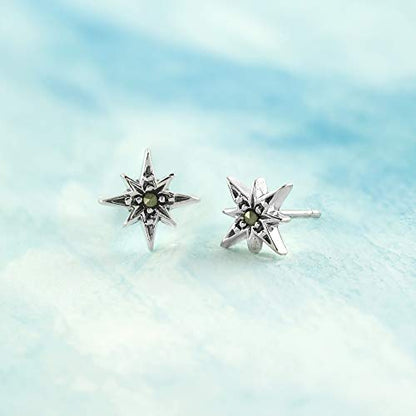Boma Jewelry Sterling Silver Marcasite North Star Stud Earrings