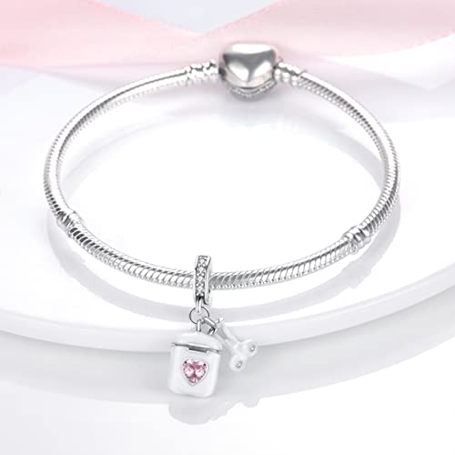 MULA 925 Sterling Silver Charms for Bracelets and Necklace Family Pendants | Airplane Travel Dangle Beads Family Tree Jewelry Charms for Women - color: A-Wireless Earbuds Charm