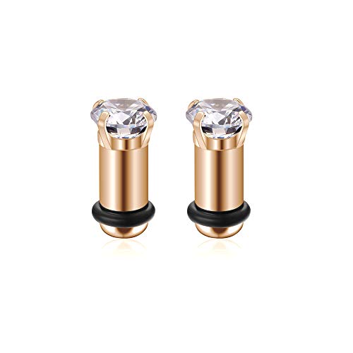 2/4/6/8 Gauge Earrrings Plugs Tunnels Gauges for Ears - color: black6mm