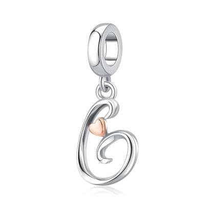 Letter Charms for Pandora Bracelets 925 Sterling Silver Alphabet Initial Charms Bead Jewelry Gift for Women - style: Initial G