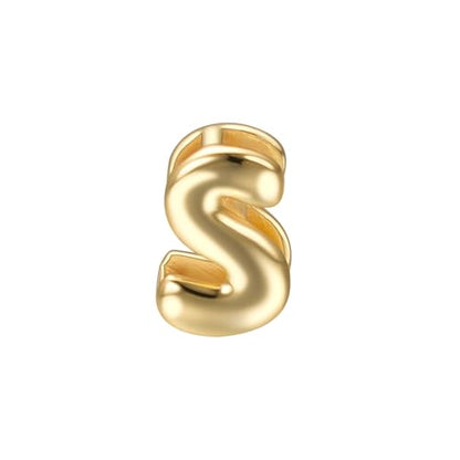 Initial Pendant Gold DIY Name Necklace Accessories Suitable for 1mm Chain - style: Letter-S