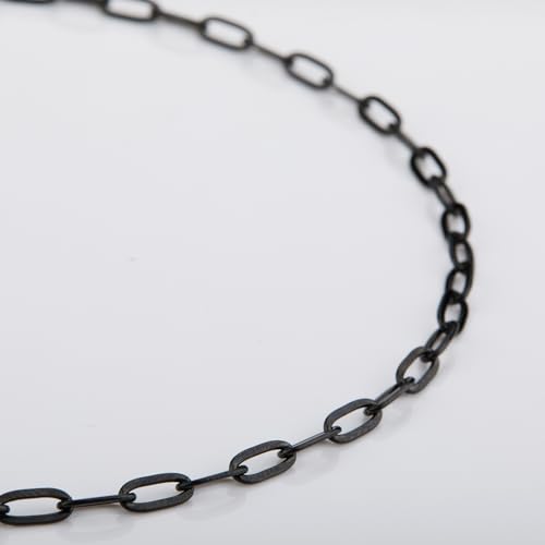 UMAOKANG 32.8 Feet Black Paperclip Chain for Jewelry Making Black Plated Brass Jewelry Chain Roll Handmade Necklace Bracelet DIY Jewelry Chains Bulk - color: Black Paperclip