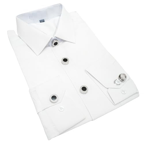 Mens Button Covers Tuxedo Shirt Cufflinks Alternative | Fake cufflinks and alternative fashion jewelry accessories for mens formal business dress shirts suits and groomsmen - color: K Silver B
