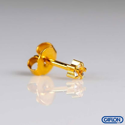 Caflon 12 Pairs April Birthstone Stud Earrings - Clear Crystal Clawset Studs, 3mm/4mm/5mm | 24K Gold Plated Stainless Steel | Hypoallergenic Nickel-Safe for Sensitive Ears | Bulk Value Pack & Gift - color: 24K Gold Plated, size: 3mm
