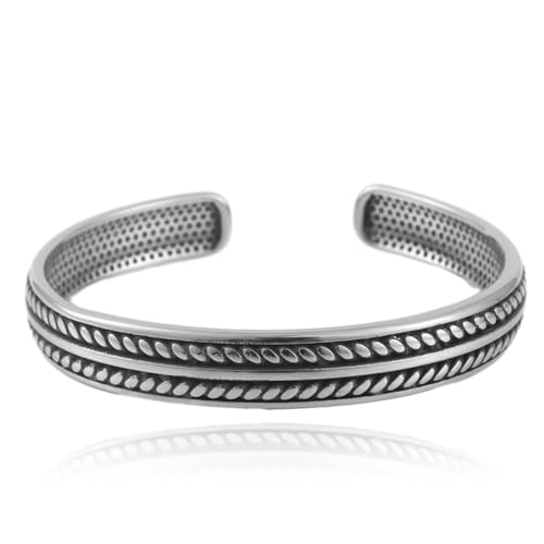 925 Sterling Silver Bracelet Plated Cuff Bangle Bracelet Fashionable Multi-layer Cross Wire Bangle Bracelet Open Adjustable Wide Cuff Bracelet for Teen Girls Fashion Jewelry - color: W-silver22