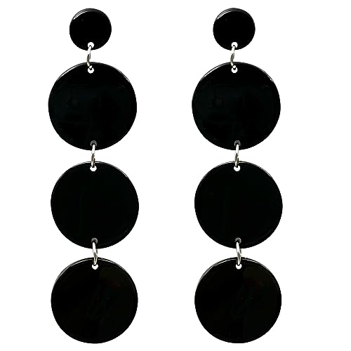 Round Acrylic Geometric Dangle Earrings，Resin Disk Drop Earrings for Women，Boho Lightweight Geometric Statement Summer Beach Jewelry for Women