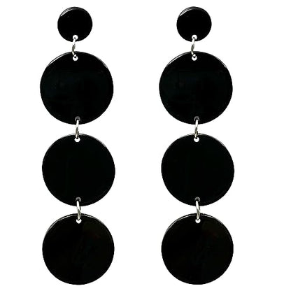 Round Acrylic Geometric Dangle Earrings，Resin Disk Drop Earrings for Women，Boho Lightweight Geometric Statement Summer Beach Jewelry for Women