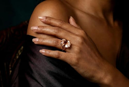 Handmade Morganite Ring - Oval Gemstone 14k Gold Jewelry for Women - Artisan Custom Rings for Engagement, Promise, Anniversary, Birthday - with Fancy Box