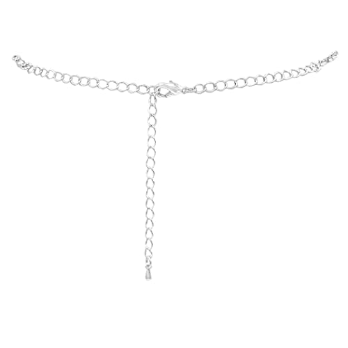 Rosemarie Collections Women's Stunning Rhinestone Crystal Teardrop Statement Necklace Hypoallergenic Drop Earrings Set, 15"+6" Extender - color: Jet Black Silver Tone