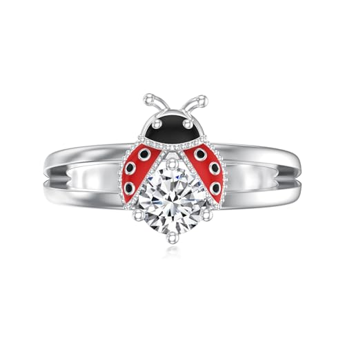 Midari Toe Rings for Women 925 Sterling Silver Hypoallergenic Adjustable Open Band Ring for Women Summer Beach Open Toe Jewelry Foot Jewelry - color: Ladybug, size: Adjustable