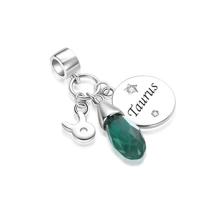 LSxAB Birthday Birthstone Zodiac Sign Charm Compatible with Pandora Charms Bracelets for Women - style: 05 Taurus