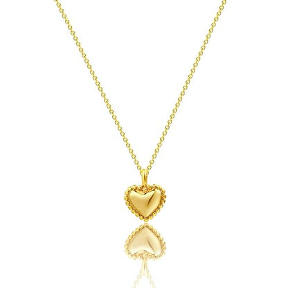 Dainty Heart Necklace for Women, 14k Gold Plated/Rose Gold/Silver Tiny Cute Heart Pendant Necklace Minimalist Choker CZ Necklace Jewelry Gifts for Women - style: Heart D