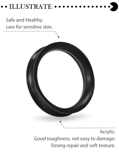 10G-50mm Thin Black Silicone Ear Gauges Tunnels Rubber Ear Plugs Gauges Double Flared Flexible Tunnel Earrings for Women Men - color: 32mm = 1 1/4 inch = 1.26 inch