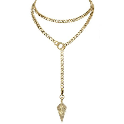 18K Gold Plated Knight's Shield Slip Chain for Women - color: 18KGold-Plated, size: 39''