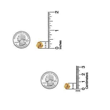 LeCalla Sterling Silver Love Knot Stud Earrings - Lightweight Italian Design Twisted Earrings for Women - color: Small Yellow-Gold Knot