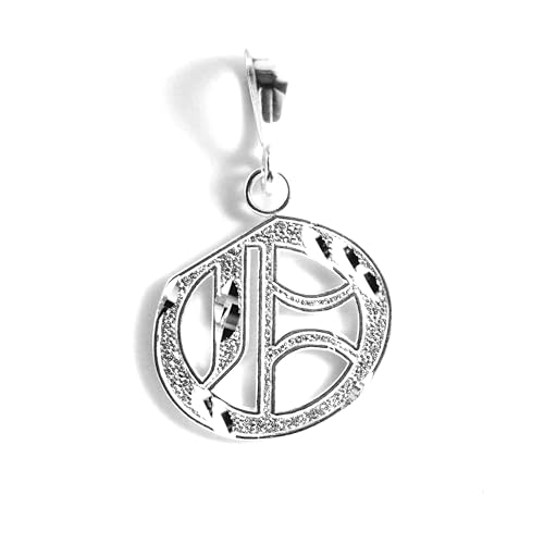 Personalized Gothic Old English Sterling Silver Initial A-Z Pendant. - style: O