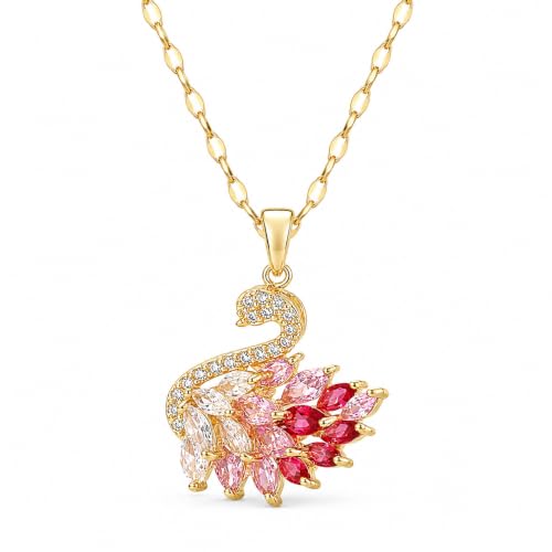 Gold Plated Swan Crystal Necklace Dangle Drop Jewelry for Weddings Parties Gifts Fashion Accessories