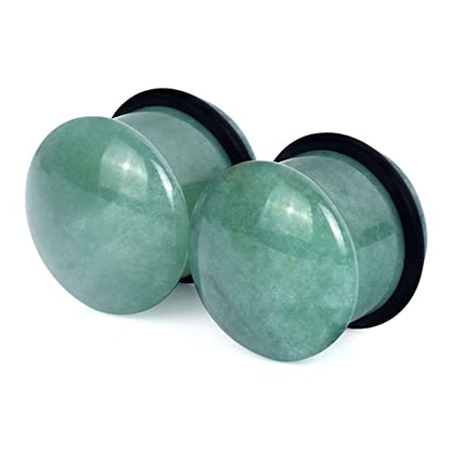 Oyaface 8 PCS Natural Stone Ear Plugs Set Piercing Gauges Black Pink Blue White - color: 00G (10mm), 8 PCS with O-Ring