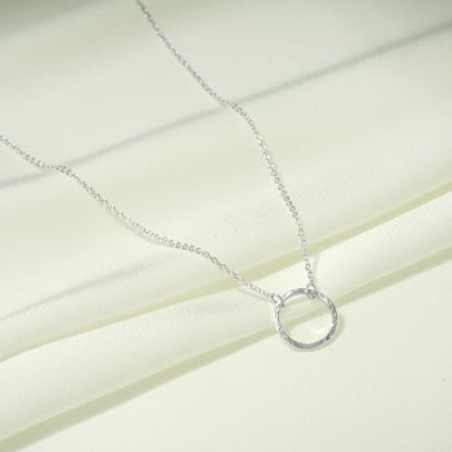 Fettero Pendant Necklace Gold Choker Layered Coin Open Karma Circle Full New Crescent Moon 14K Gold Plated Simple Dainty Necklaces for Women Jewelry Gift - style: Karma Circle Sliver