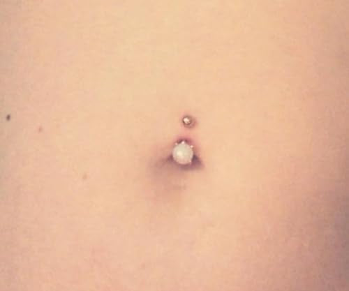 QWALIT Belly Button Ring Silver Gold Belly Rings Surgical Stainless Steel Belly Button Rings for Women Belly Button Piercing Jewelry Hypoallergenic Dangle Belly Button Ring Clicker Belly Ring Dangling - style: D3-Opal- both end