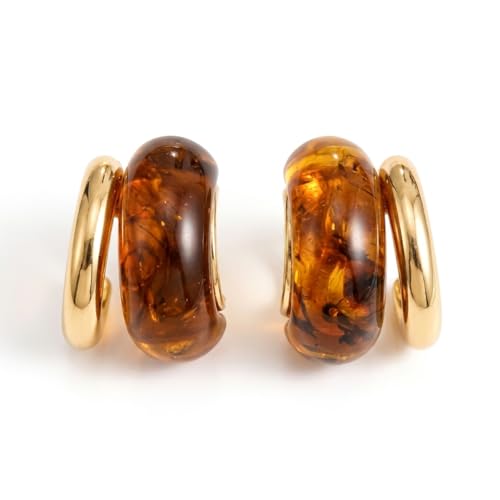 Vintage Hoop Earrings for Women Geometric Gold Chunky Studs Jewelry Accessory