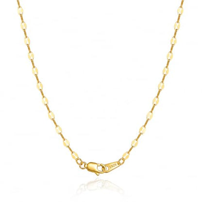 18k Gold Plated 925 Sterling Silver Link Chain Necklace for Women, Dainty Chain Necklace 2.0mm Lobster Claw Clasp Silver Necklace Trendy Jewelry Gifts 16/18/20/22/24 Inch - color: Gold, size: 18 Inch (Women's Average Length)