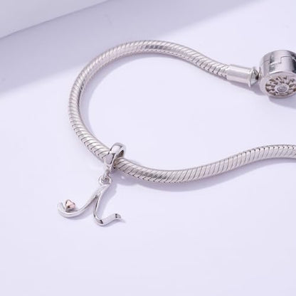 Letter Charms for Pandora Bracelets 925 Sterling Silver Alphabet Initial Charms Bead Jewelry Gift for Women - style: Initial N
