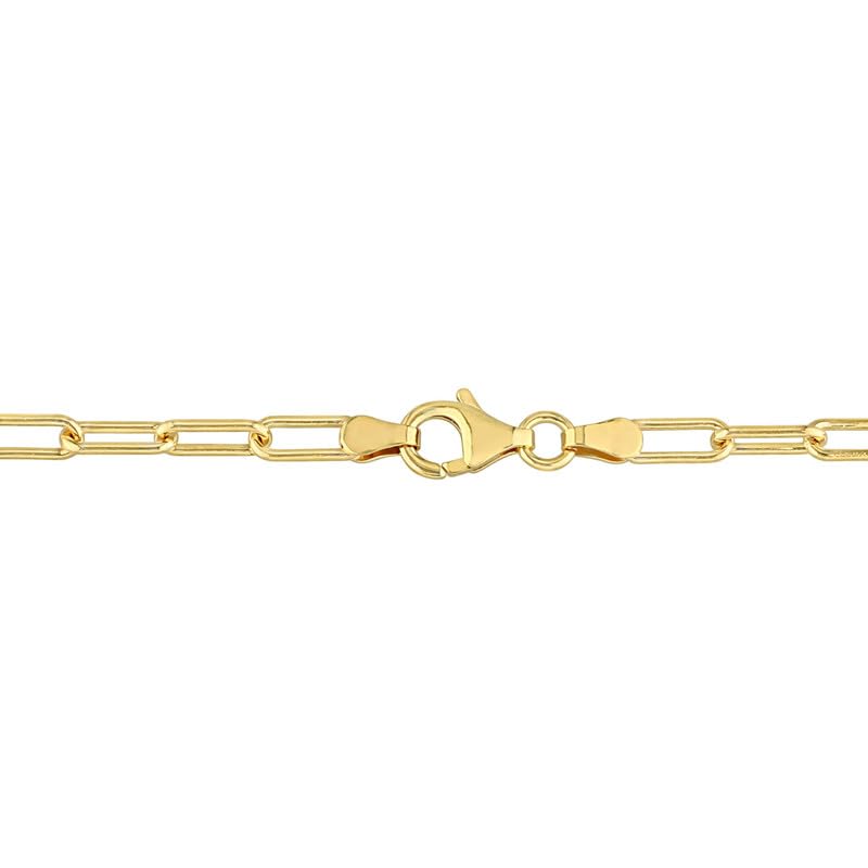 Italian Sterling Silver Paperclip Link Bracelet - Men & Women - 3.5mm, 5mm, 6mm - Available in Sterling Silver, Yellow Gold, Rose Gold - 9 inch, 7.5 inch - color: Yellow, size: 3.5MM