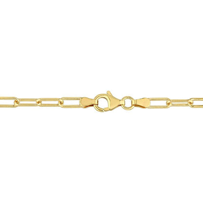 Italian Sterling Silver Paperclip Link Bracelet - Men & Women - 3.5mm, 5mm, 6mm - Available in Sterling Silver, Yellow Gold, Rose Gold - 9 inch, 7.5 inch - color: Yellow, size: 3.5MM