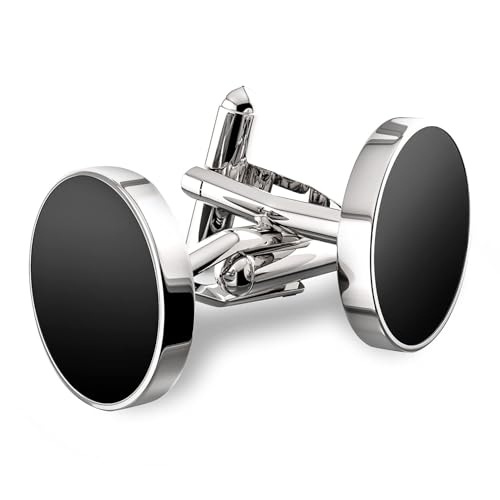 Cufflinks For Men, 316L Stainless Steel Tuxedo Shirt Cuff Links Accessories, Unique Business Groom Wedding Black Silver Gold Jewelry for Son, Father, Husband, Boyfriend