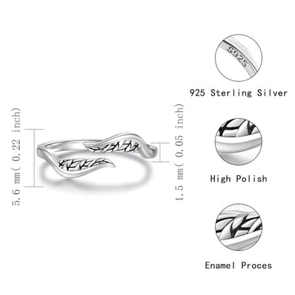 Sariel 925 Sterling Silver Toe Rings for Women Boho Adjustable Mid Finger Rings Summer Vacation Ocean Beach - color: Feather